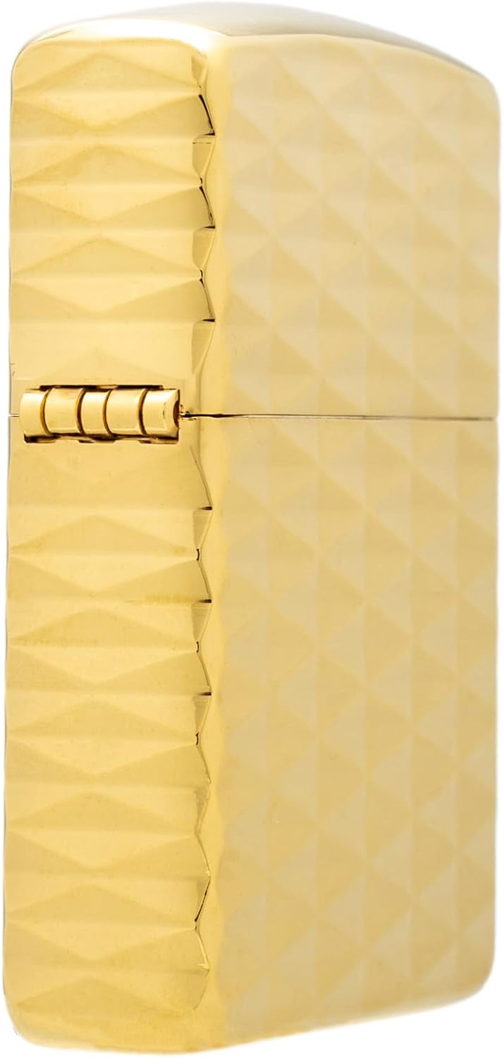 Zippo Armor Diamond Shape Gold Inside Unit Brass Gold Plate Lighter Japan