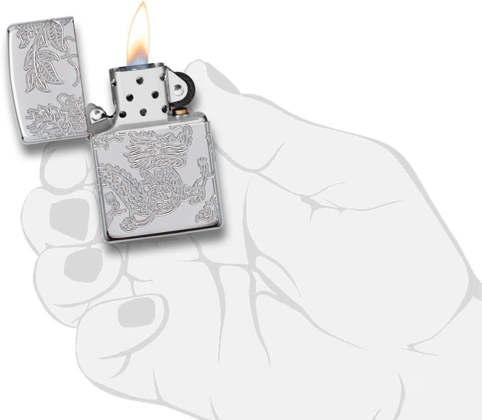 Zippo Armor Dragon and Phoenix Design Pocket Lighter