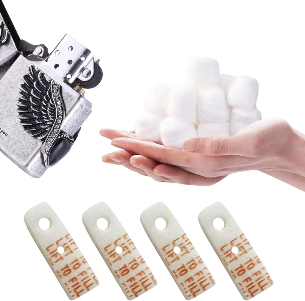 Wick and Cotton Replacement, Wick Replacement, Lighter Replacement Repair Kit, Universal Lighter Replacement Repair Kit Pack, Repair Kit for Lighters, Cotton Lighter Wicks for Lighter Accessorie