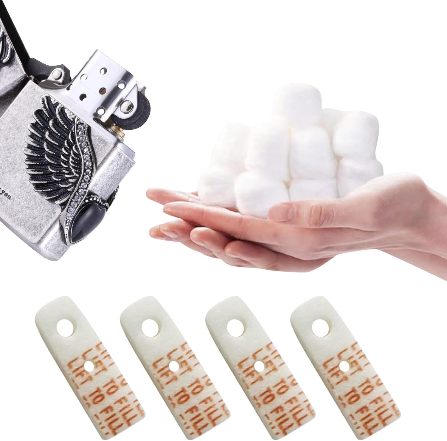 Wick and Cotton Replacement, Wick Replacement, Lighter Replacement Repair Kit, Universal Lighter Replacement Repair Kit Pack, Repair Kit for Lighters, Cotton Lighter Wicks for Lighter Accessorie