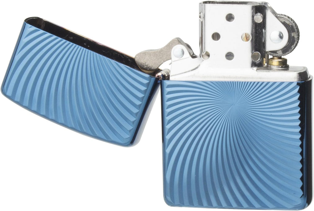 Zippo 62TIBL-Wave Lighter, Blue, Armor, Double Sided, Titanium Coating